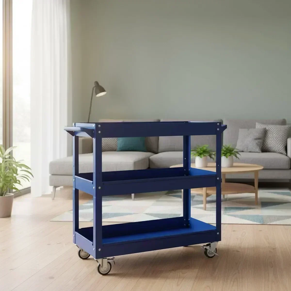 3 Shelf Rolling Tool Cart Lock - огляд і ціна Workshop Tools Storage