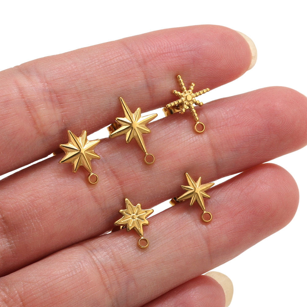 6pcs Stainless Steel Star Earr - огляд і ціна Tools Jewelry Making