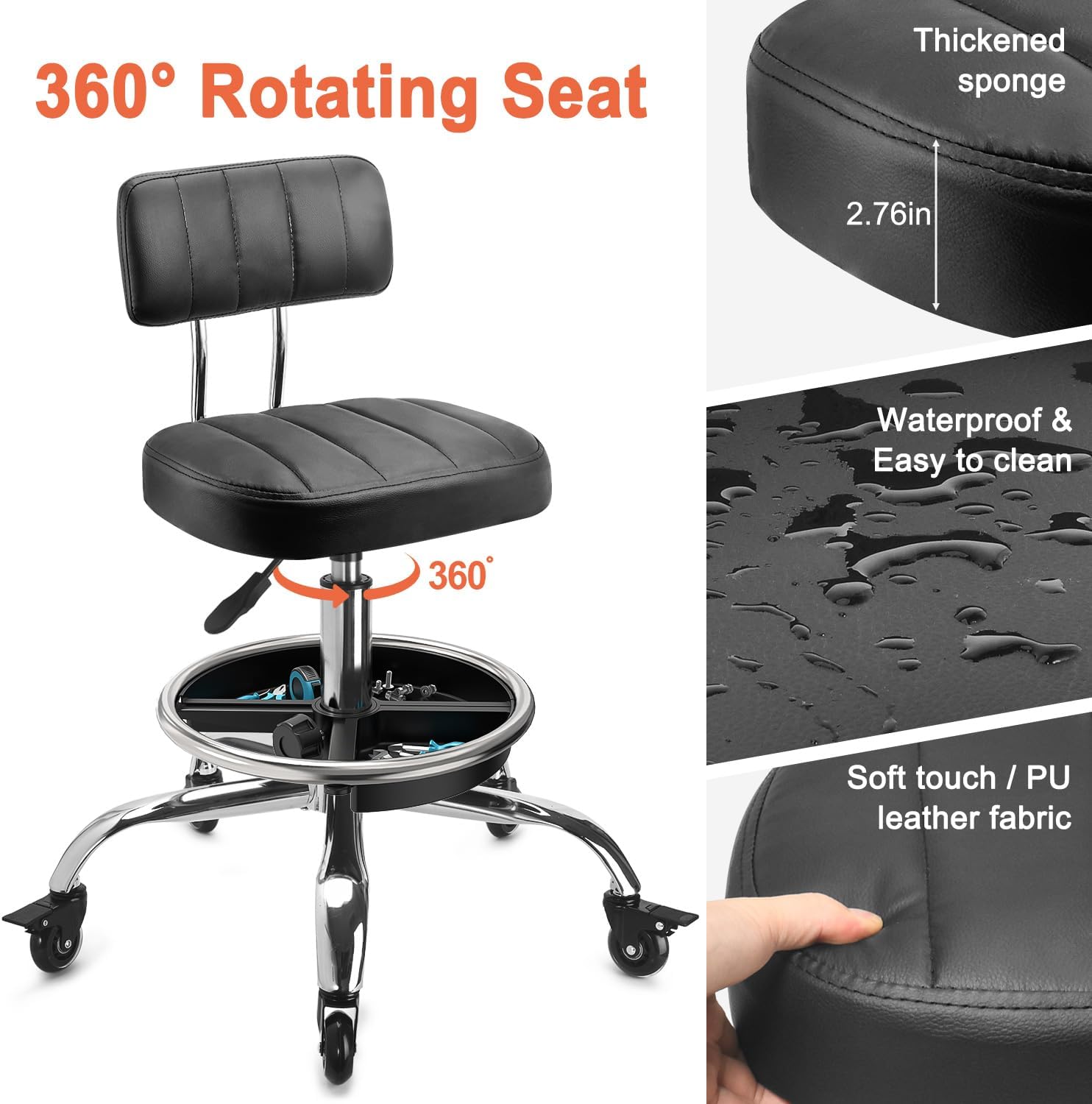 Garage Mechanic Stool With Bac - огляд і ціна Workshop Tools Storage