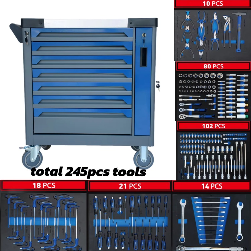 7-Drawer Lockable Rolling Stee - огляд і ціна Workshop Tools Storage