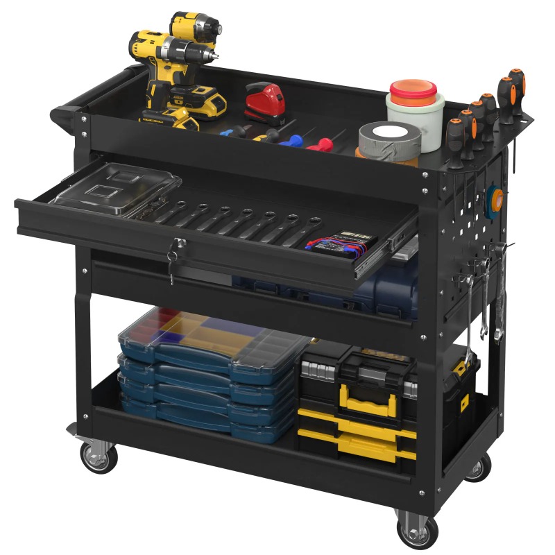 3-Tier Rolling Tool Cart Heavy - огляд і ціна Workshop Garage Tools Manufacturer