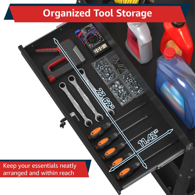 3-Tier Rolling Tool Cart Heavy - огляд і ціна Workshop Garage Tools Manufacturer